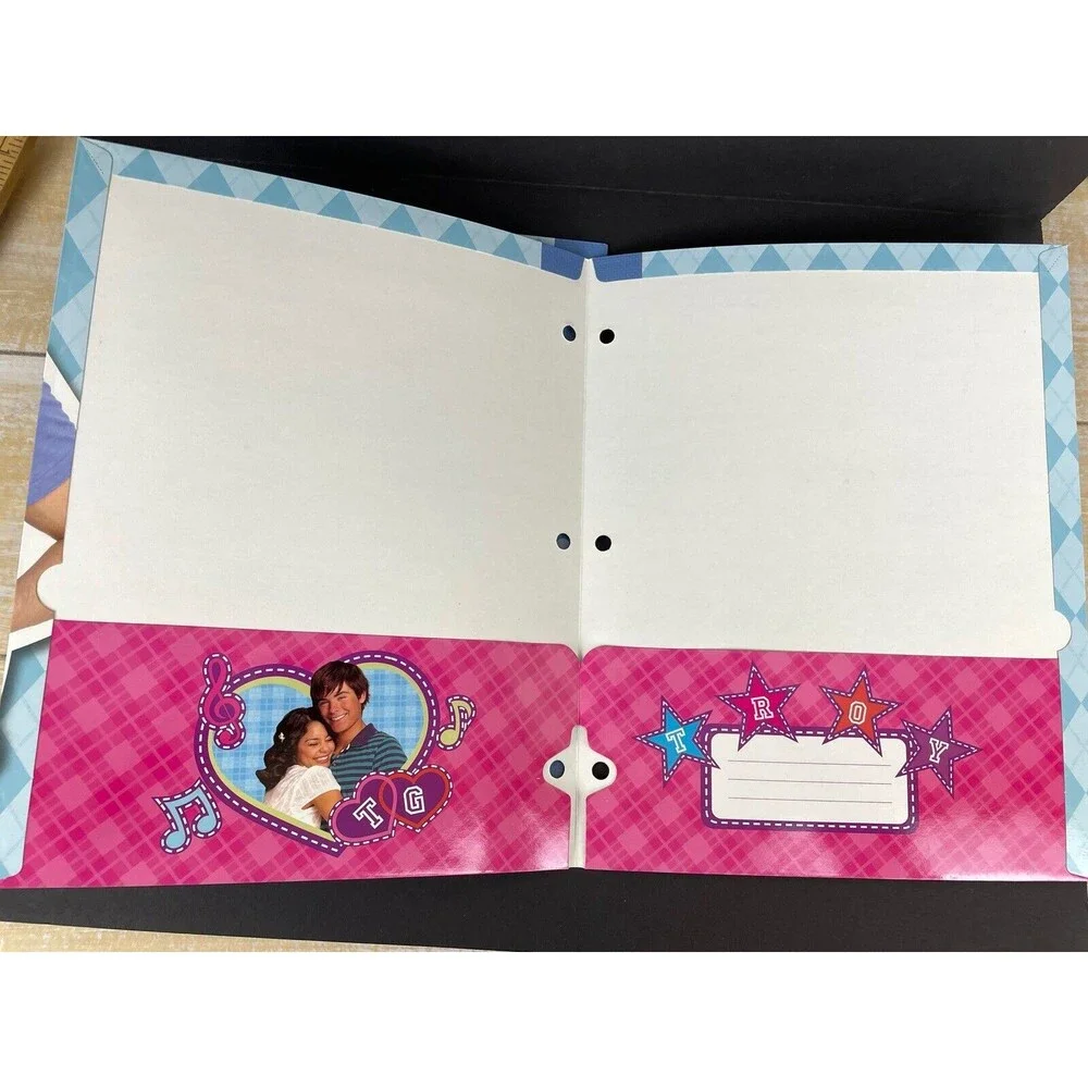 2 High School Musical 3 Hole Pocket Folders Zac Efron NEW